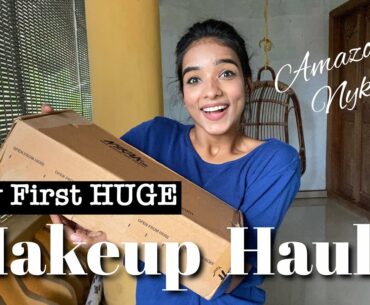 My First Huge Makeup Haul | Nykaa & Amazon Sale | Beginner’s kit | Affordable | Aiswarya Sreenivasan