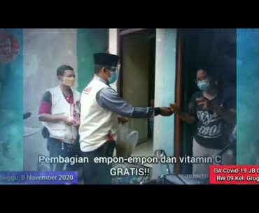 Poslink GA Covid JB 031 Kelurahan Grogol Memmbagikan Jamu Mpon-mpon & Vitamin C Untuk Masyarakat