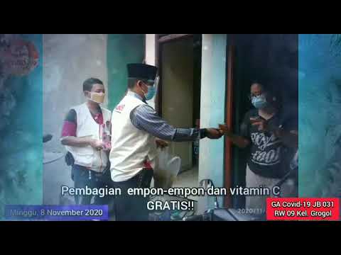 Poslink GA Covid JB 031 Kelurahan Grogol Memmbagikan Jamu Mpon-mpon & Vitamin C Untuk Masyarakat