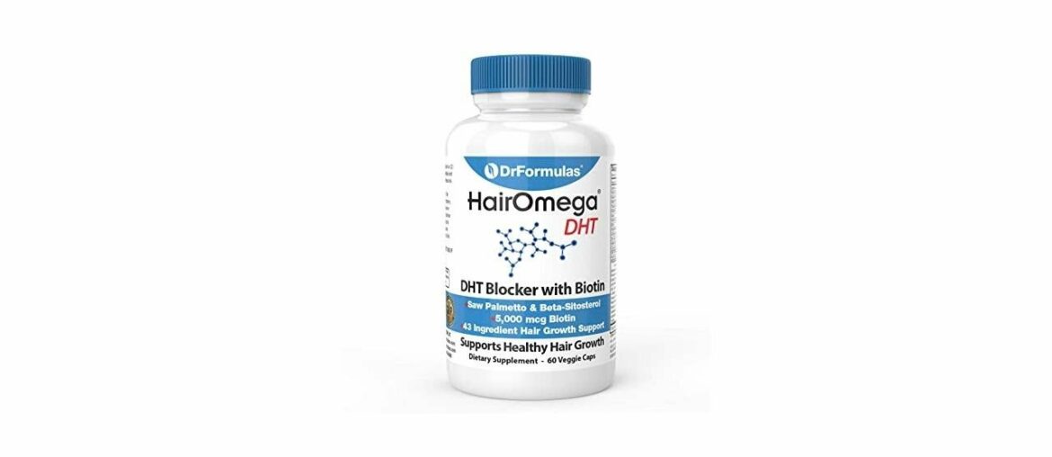 DrFormulas HairOmega DHT Blocker Biotin 5000 mcg Vitamins for Hair Growth Supplement | Hair Loss Pi