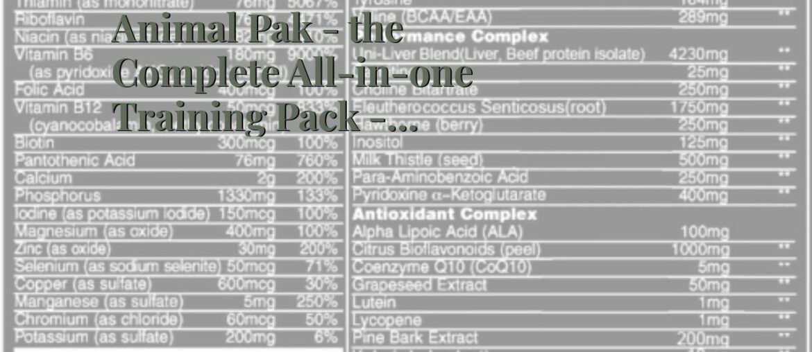 Animal Pak - the Complete All-in-one Training Pack - Vitamin Pack for Men, Amino Acids, Zinc an...