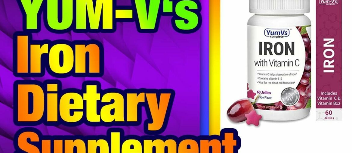 YUM-V's Complete Iron w/ Vitamin C Jellies (Gummies) Grape Flavor (60 Ct); Daily Dietary S