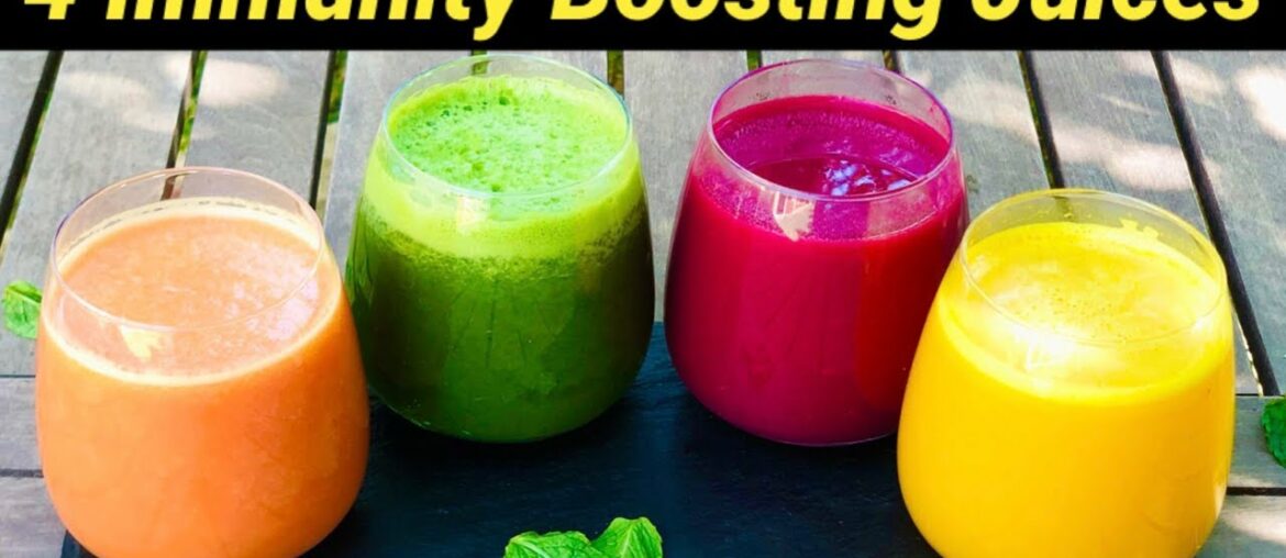 4 Immunity Boosting Juices | 4 Detox Juice Recipes for Healthy Skin & Digestion | Healthy Juices