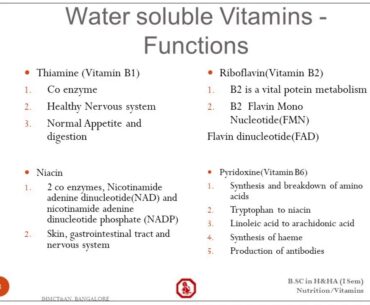 Video Lecture, Sem-I, Nutrition, Water Soluble Vitamins Part 1