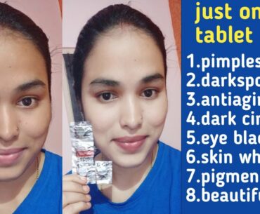 Full body permanently whitening at home/vitamin 'c' tablet face pack//