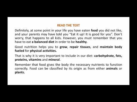 Function of the food in our body.