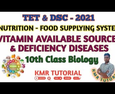 TET & DSC - 2021/TENTH CLASS BIOLOGY/ NUTRITION - FOOD SUPPLYING SYSTEM/ VITAMIN AVAILABLE SOURCES