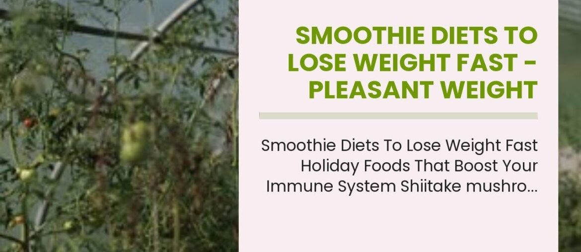 Smoothie Diets To Lose Weight Fast -  Pleasant  Weight Reduction Diet