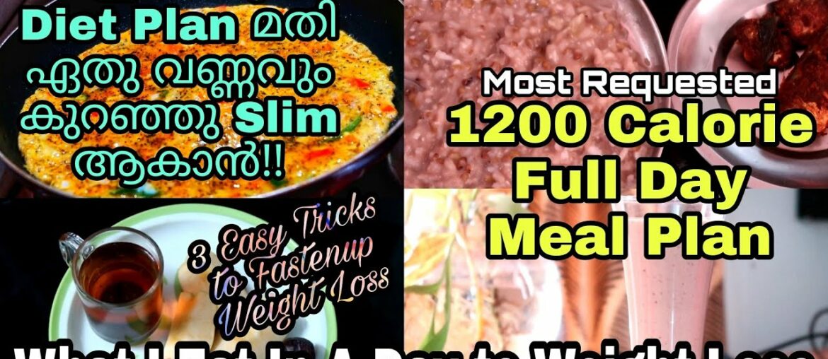I Lost 15Kgs With This Diet | 1200 Calorie Diet Plan For Fast Weight Loss |Full Day Meal Plan