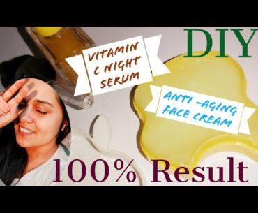 DIY vitamin C Night face serum and Anti-aging face cream #nightcream #diy #result #antiaging #serum