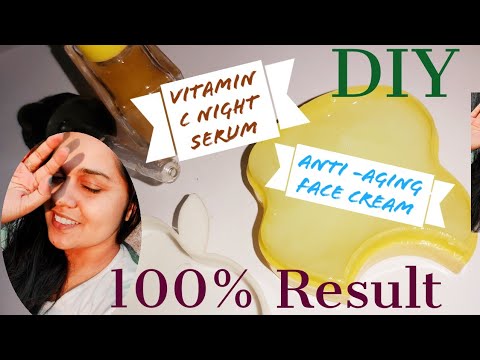 DIY vitamin C Night face serum and Anti-aging face cream #nightcream #diy #result #antiaging #serum