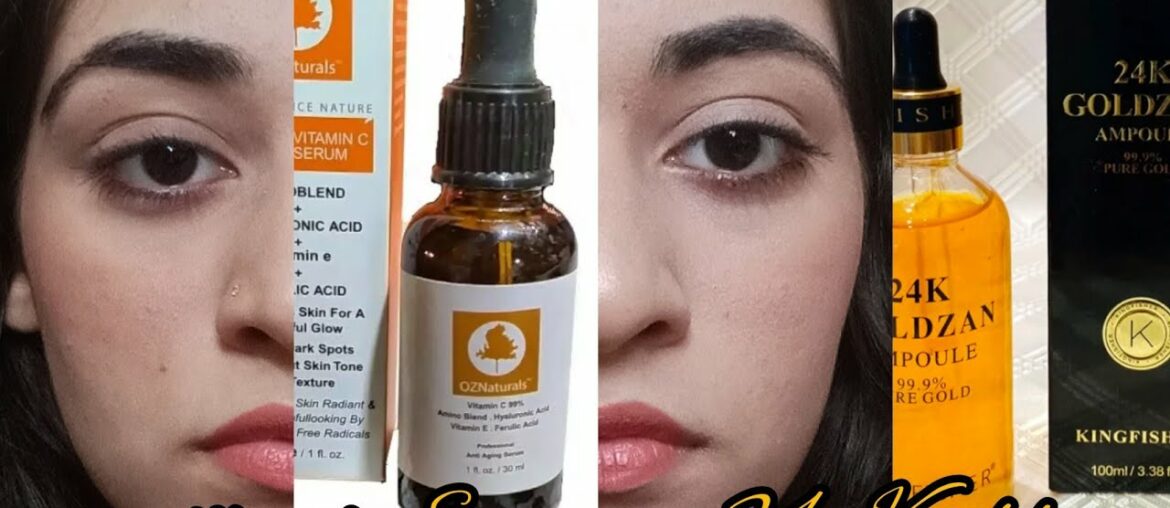 Review on 24K gold serum and Vitamin C serum || How to use serum on face