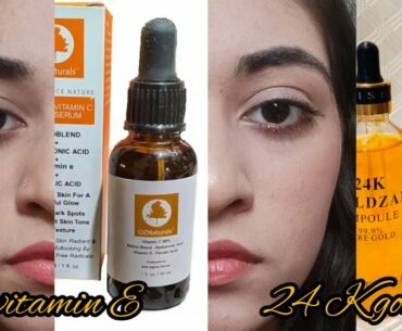 Review on 24K gold serum and Vitamin C serum || How to use serum on face