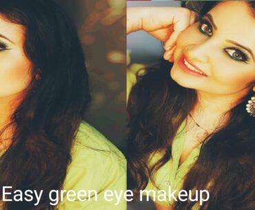 Green eye makeup || intense green eye look|| party makeup look || easy makeup step by step in hindi