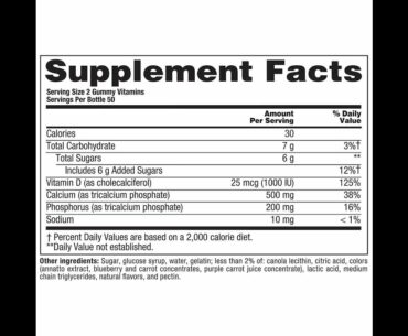 Calcium Gummies HES, Vitamins for Adults,221, 500 mg (2 Pack)