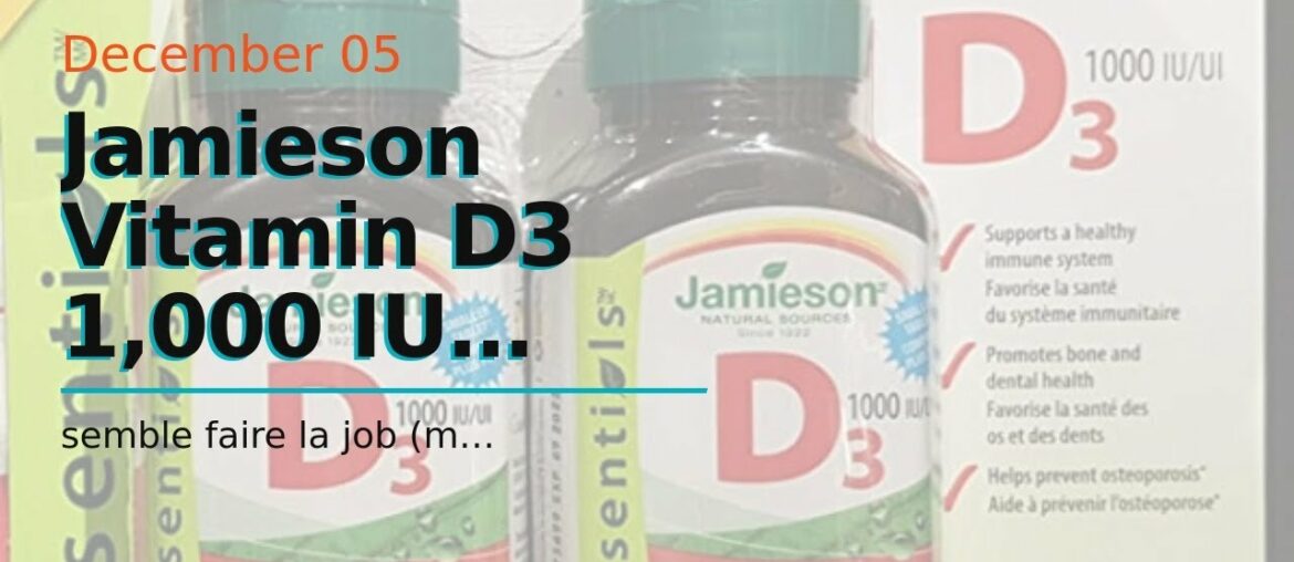 Jamieson Vitamin D3 1,000 IU Value Supplement Pack, 500-Count