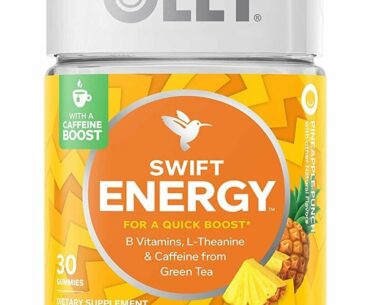 OLLY Swift Energy Gummy, Pineapple Punch, B Vitamins, L Theanine, Caffeine from Green Tea, Chewable