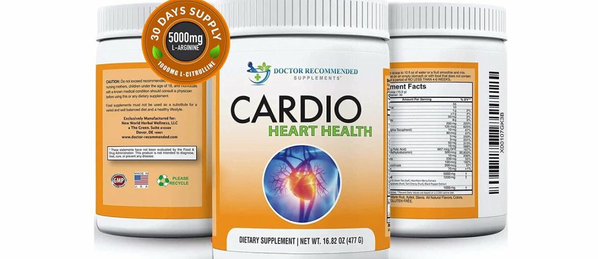 Cardio Heart Health Powder Supplemen | L-Arginine Supplement 5000mg and L-Citrulline 1000mg 16.82 oz