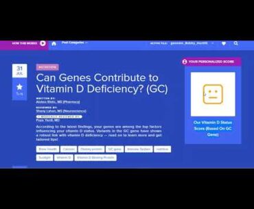 GOT LOW VITAMIN D? How To Check Your VDR Receptor Genes for Vitamin D Production Function