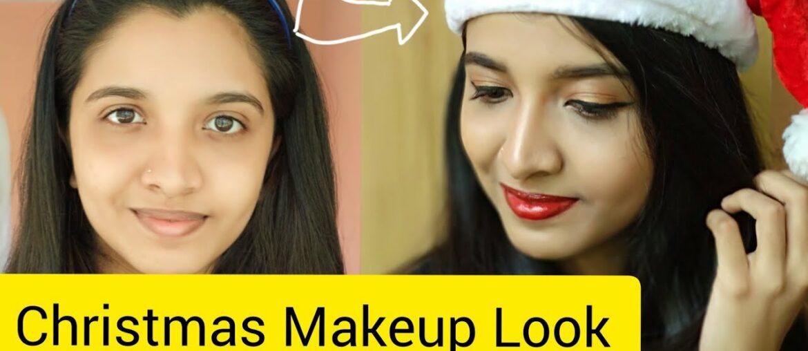 CHRISTMAS MAKEUP LOOK 2020 In Malayalam | Easy Christmas makeup look for Begineers | vlogmas