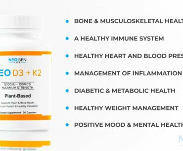 Vitamin D3+K2 (Plant-Based) -  NEO D3 + K2 by NEOGEN LIFE