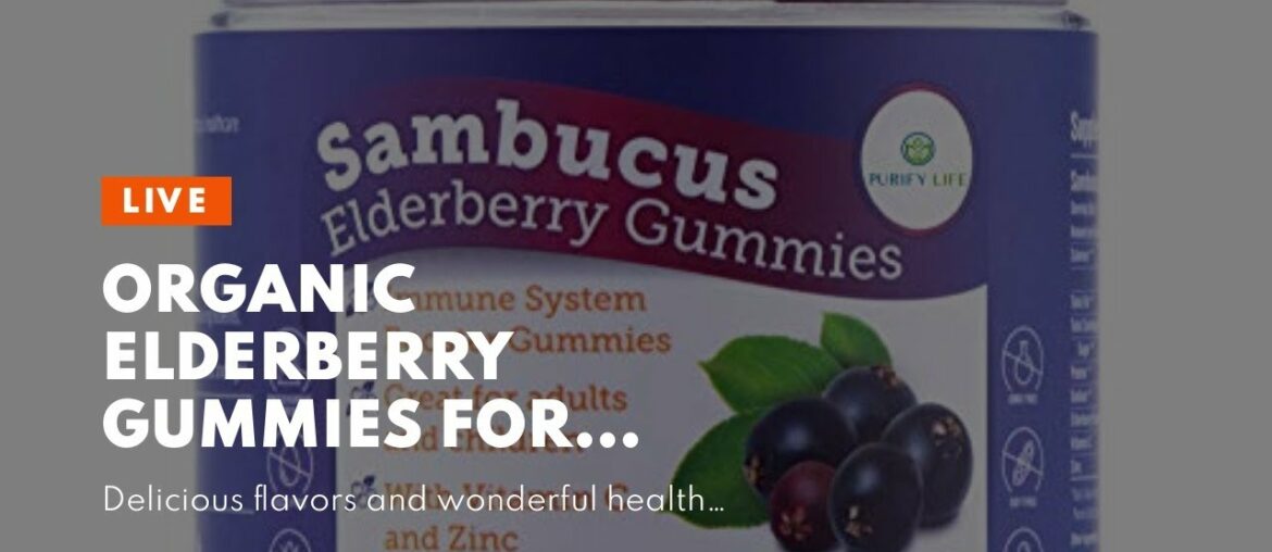 Organic Elderberry Gummies for Adult Kid + Vitamin C, Zinc, Echinacea - Winter Immune Support -...