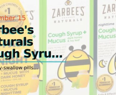 Zarbee's Naturals Cough Syrup + Mucus Nighttime with Melatonin, Natural Honey Lemon Flavor, 8 O...