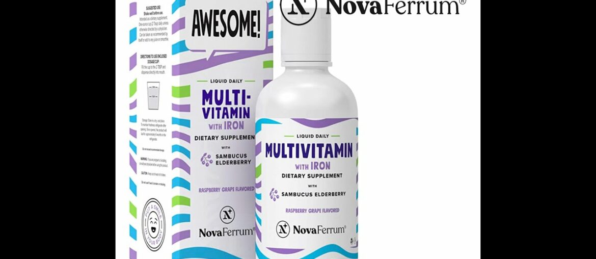 NovaFerrum Liquid Daily Multivitamin with Iron with Sambucus Elderberry (32-Ounce)