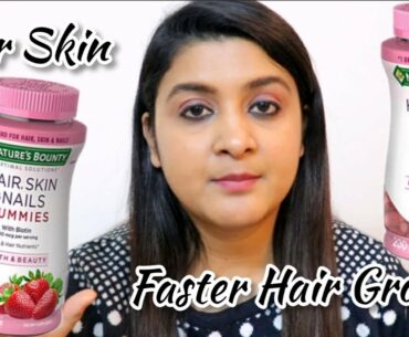 Best Supplement For Faster Hair Growth and Clear Skin |Nature's Bounty Hair Skin and Nails Review