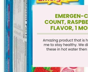 Emergen-C (30 Count, Raspberry Flavor, 1 Month Supply) Dietary Supplement Fizzy Drink Mix with...