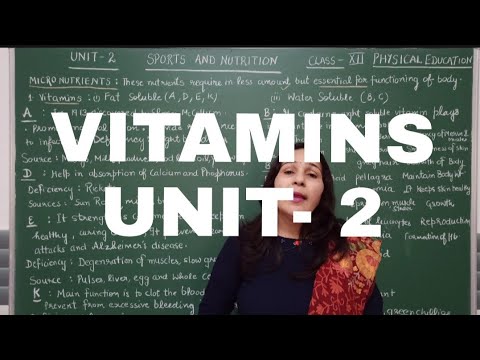 SPORTS AND NUTRITION #CLASS-12#PHYSICAL EDUCATION # UNIT -2 BY RATHEE MA'AM (VITAMINS)