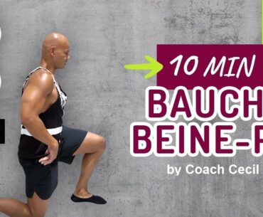 Bauch, Beine, Po. 10min Workout Zuhause ohne Equipment! [by Coach Cecil]