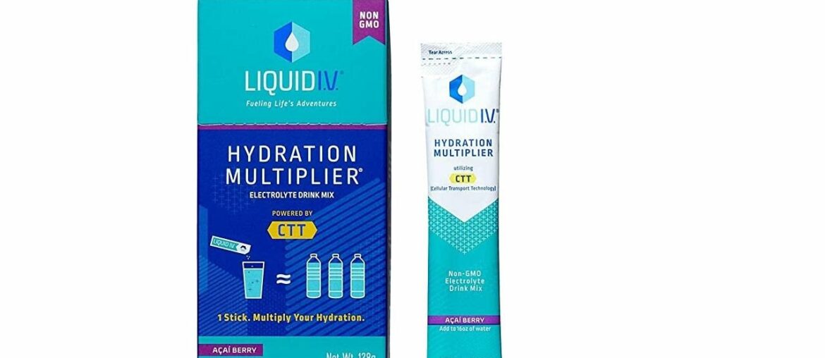 Liquid I.V. Hydration Multiplier, Electrolyte Powder, Easy Open Packets, Supplement Drink Mix (Acai