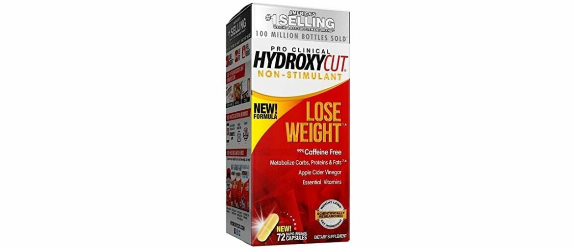 Hydroxycut Pro Clinical Non-Stimulant Weight Loss Supplements with Apple Cider Vinegar, 72 Pills