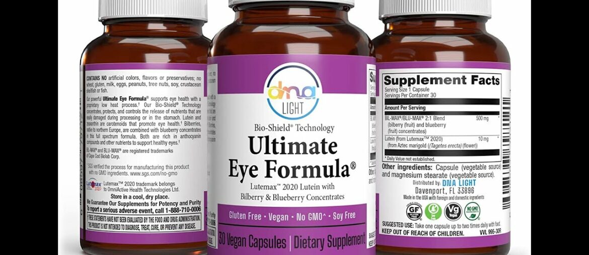 Eye Vitamins with Lutein (Non-GMO) Vision Support Supplement for Dry Eyes & Vision Health Care...