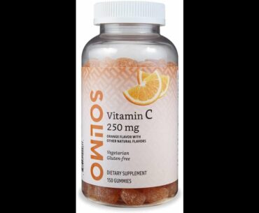 Amazon Brand - Solimo Vitamin C 250mg, 150 Gummies (2 Gummies per Serving), Immune Health