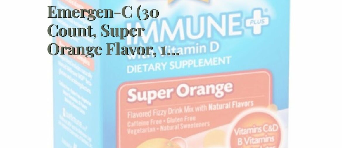 Emergen-C (30 Count, Super Orange Flavor, 1 Month Supply) Dietary Supplement Fizzy Drink Mix wi...