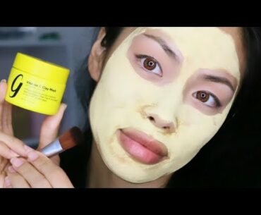Gleamin Vitamin C Clay Mask for Acne Scars Review & Tutorial Dry Skin