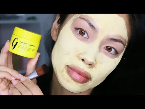 Gleamin Vitamin C Clay Mask for Acne Scars Review & Tutorial Dry Skin