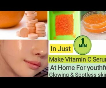 1 Minute Skin Glow Challenge  Make vitamin C Serum At Home #shortvideo #youtube #1minutes #skinGlow