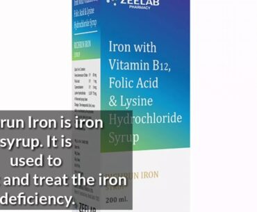 Richrun Iron Syrup | Iron Supplement | Iron, Vitamin B12, Folic Acid | Zeelab Pharmacy