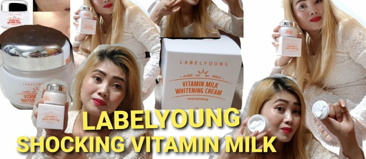 UNBOXING LABEL YOUNG SHOCKING VITAMIN MILK WHITENING CREAM MADE IN KOREA