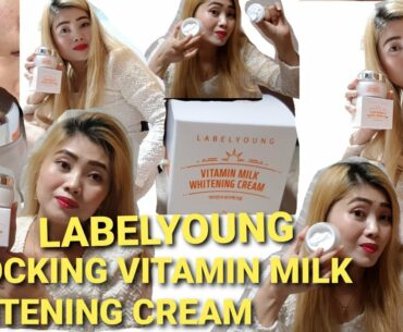 UNBOXING LABEL YOUNG SHOCKING VITAMIN MILK WHITENING CREAM MADE IN KOREA