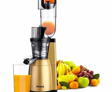 Slow Masticating Juicer, ROVKA High Nutrient and Vitamins Juice Extractor, 3.15 Inches Wide Chute C