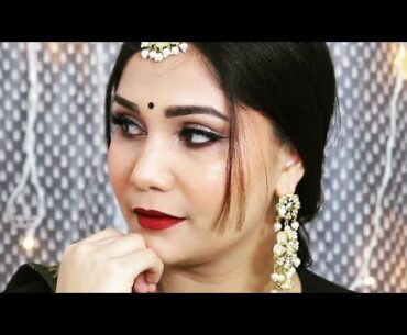 #Shorts Simple Indian Wedding Guest Makeup for black outfit / Nidhi Katiyar