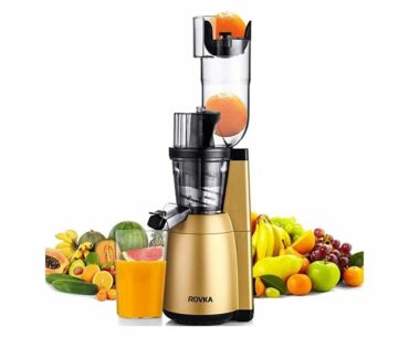 Slow Masticating Juicer, ROVKA High Vitamins and Nutrient Juice Extractor, 3.15 Inches Wide Chute C