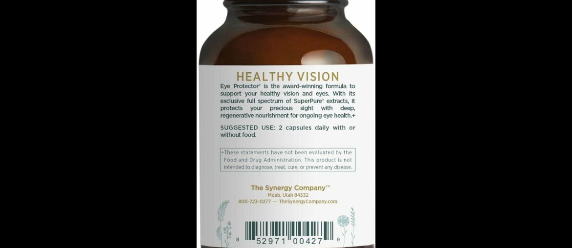 Pure Synergy Eye Protector (60 Capsules) Complete Eye Vitamin w/ Lutein, Zeaxanthin, Bilberry,...