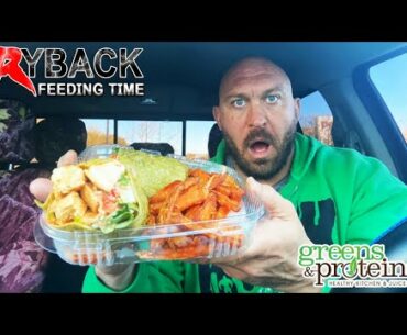 Buffalo Chicken Wrap (V) with Sweet Potato Fries Tuesday Treat Ryback Feeding Time