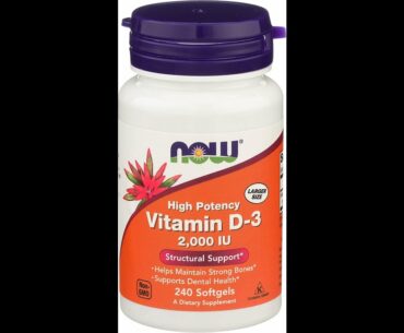 REVIEW NOW Foods Supplements, Vitamin D-3 2,000 IU, High Potency, Structural Support, 240 Softg...