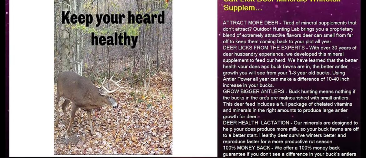 Outdoor Hunting Lab Antler Power Salt Lick Deer Minerals Whitetail Supplement Vitamin Feed Powder A